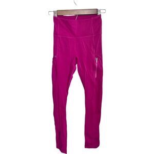 Great Find!!!  Hot Pink Fabletics motion 365 leggings with zippers EUC